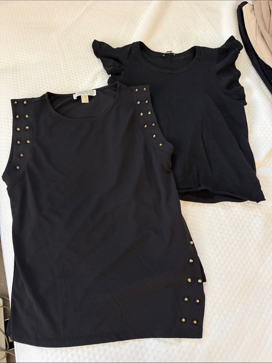 MICHAEL Michael Kors Tops - MICHAEL Michael Kors Black Studded Sleeveless Tank Top